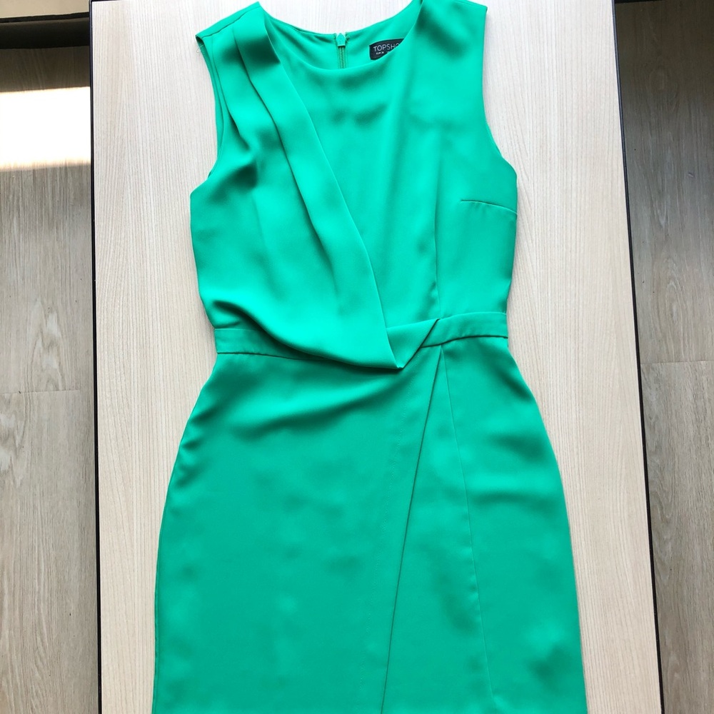 Topshop Green Work Dress